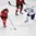 PARIS, FRANCE - MAY 9: Switzerland's Ramon Untersander #65 attempts to block France's Antoine Roussel #21 shot during preliminary round action at the 2017 IIHF Ice Hockey World Championship. (Photo by Matt Zambonin/HHOF-IIHF Images)
